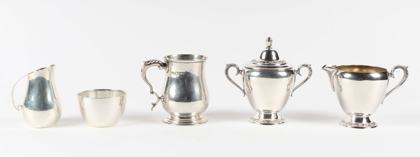 Five Sterling Silver and Silver Plate Articles, Crichton Bros., Lunt, Wm. Rogers (1 of 6)