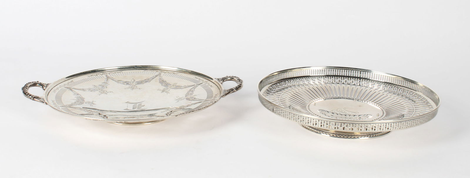 Two American Sterling Silver Reticulated Footed Plates (1 of 3)