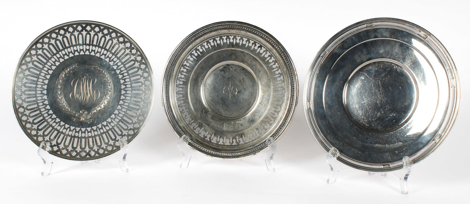 Three American Sterling Silver Reticulated Plates (1 of 4)