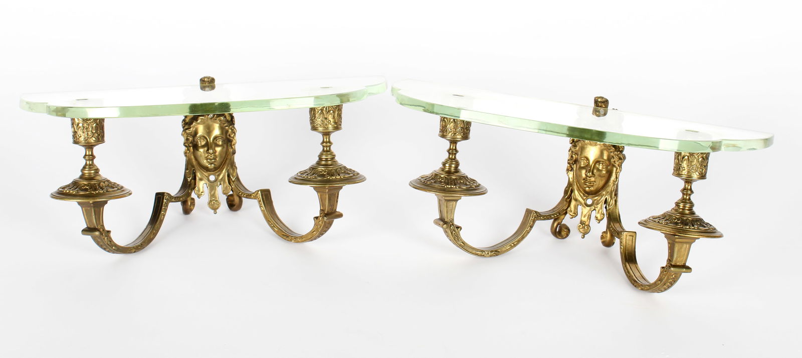 Early 20th Century French Style Bronze Figural Wall Shelf Pair (1 of 5)