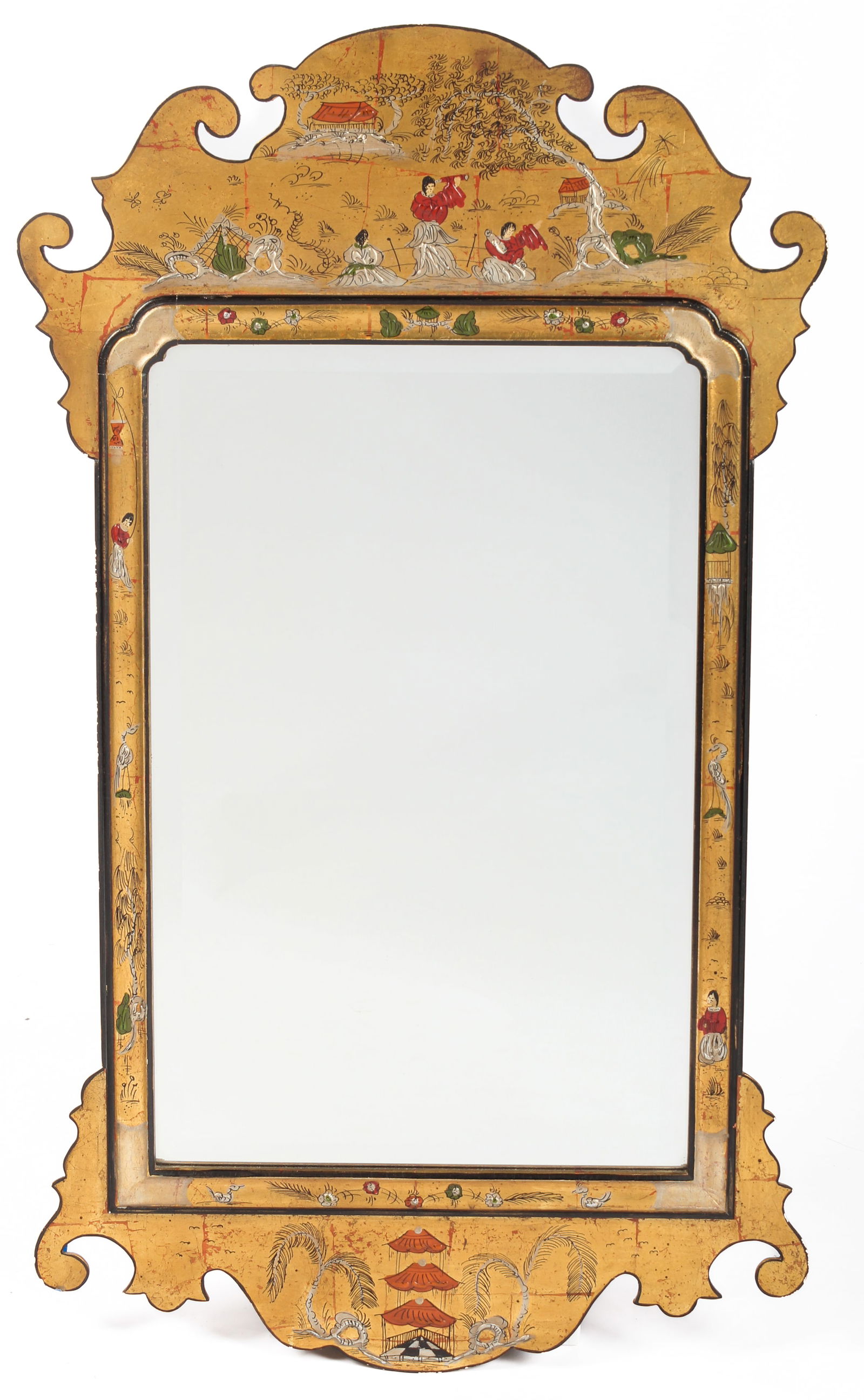 Chinoiserie Paint Decorated Chippendale Style Mirror (1 of 5)