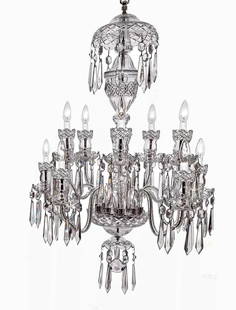 Waterford Crystal Glass Avoca Ten Arm Chandelier: Description: A large & elegant Waterford crystal Avoca ten arm chandelier, complete with all original parts.  Type: Chandelier, hanging light Materials: Crystal Markings & Inscriptions: Marked  Date: