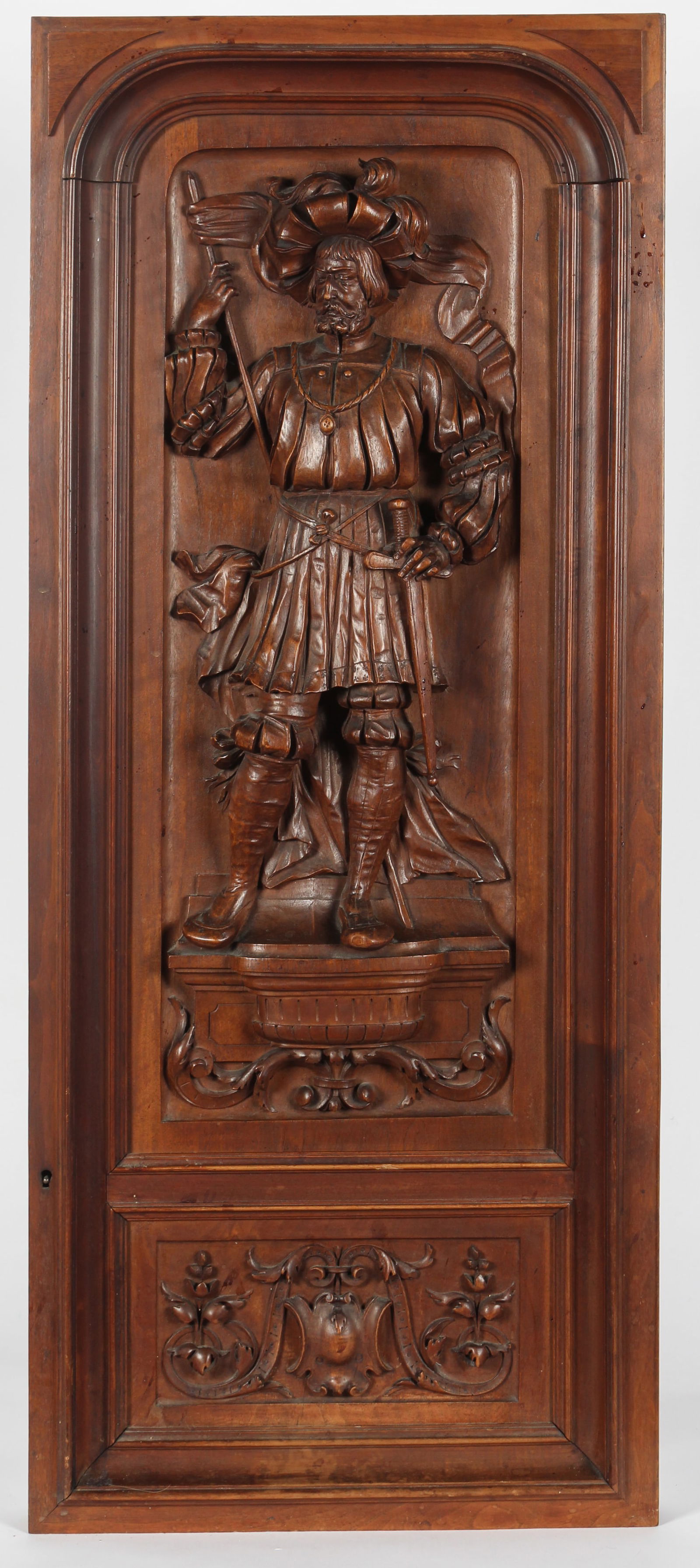 Continental Renaissance Revival Relief Carved Walnut Panel (1 of 6)
