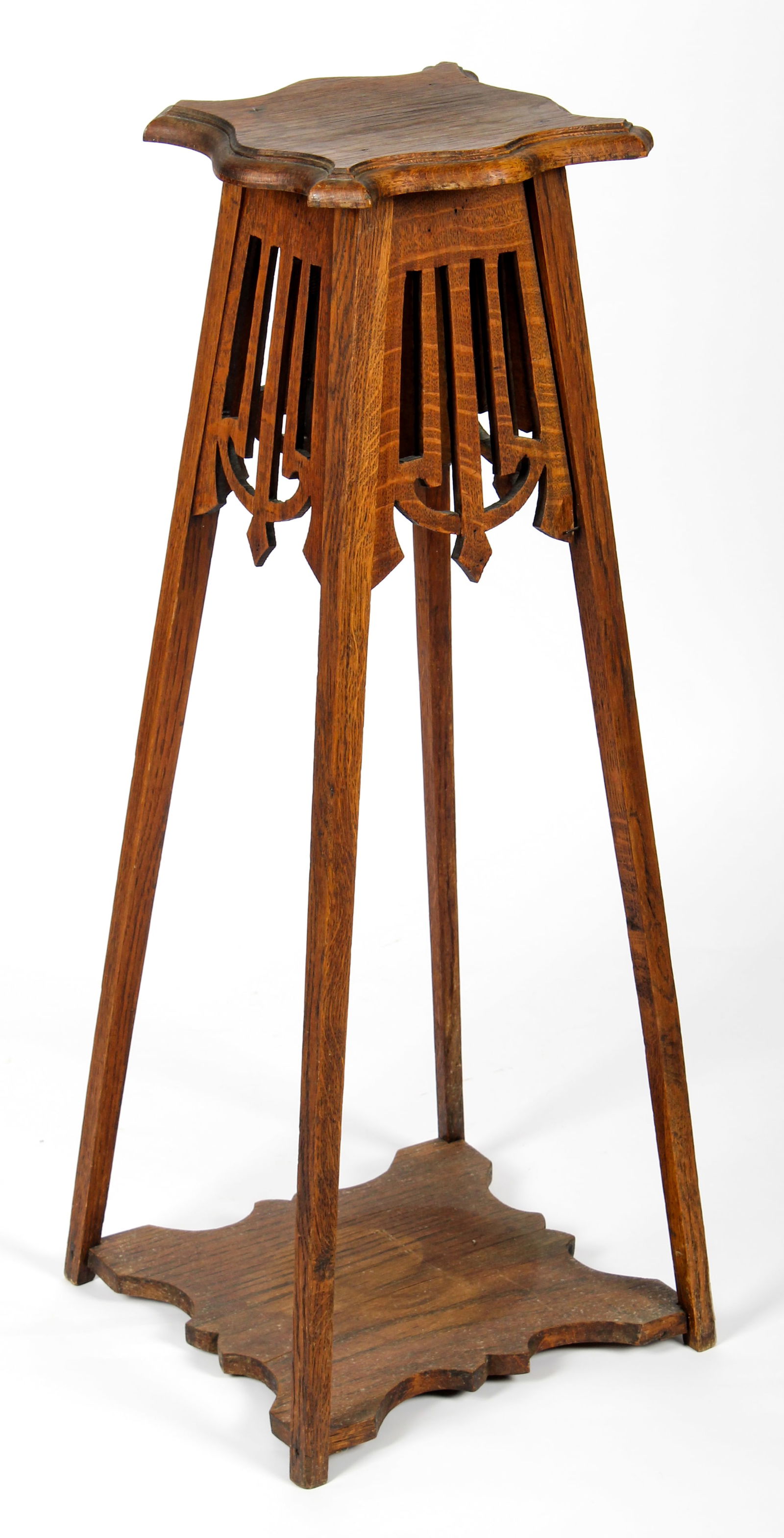 French Art Nouveau Two-Tier Oak Fern / Plant Stand (1 of 7)