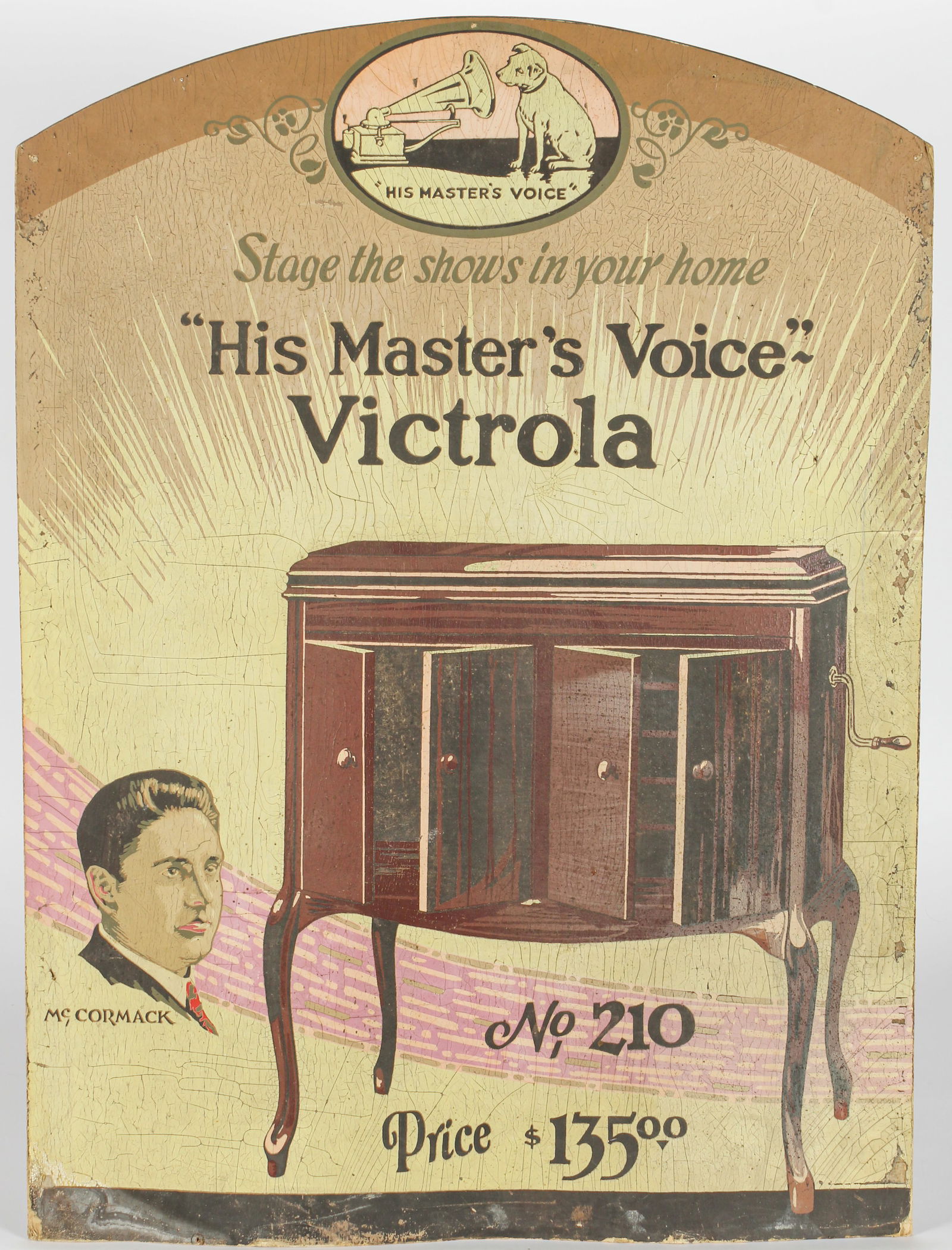 1920s RCA Victor Victrola No. 210 Advertising Sign (1 of 7)