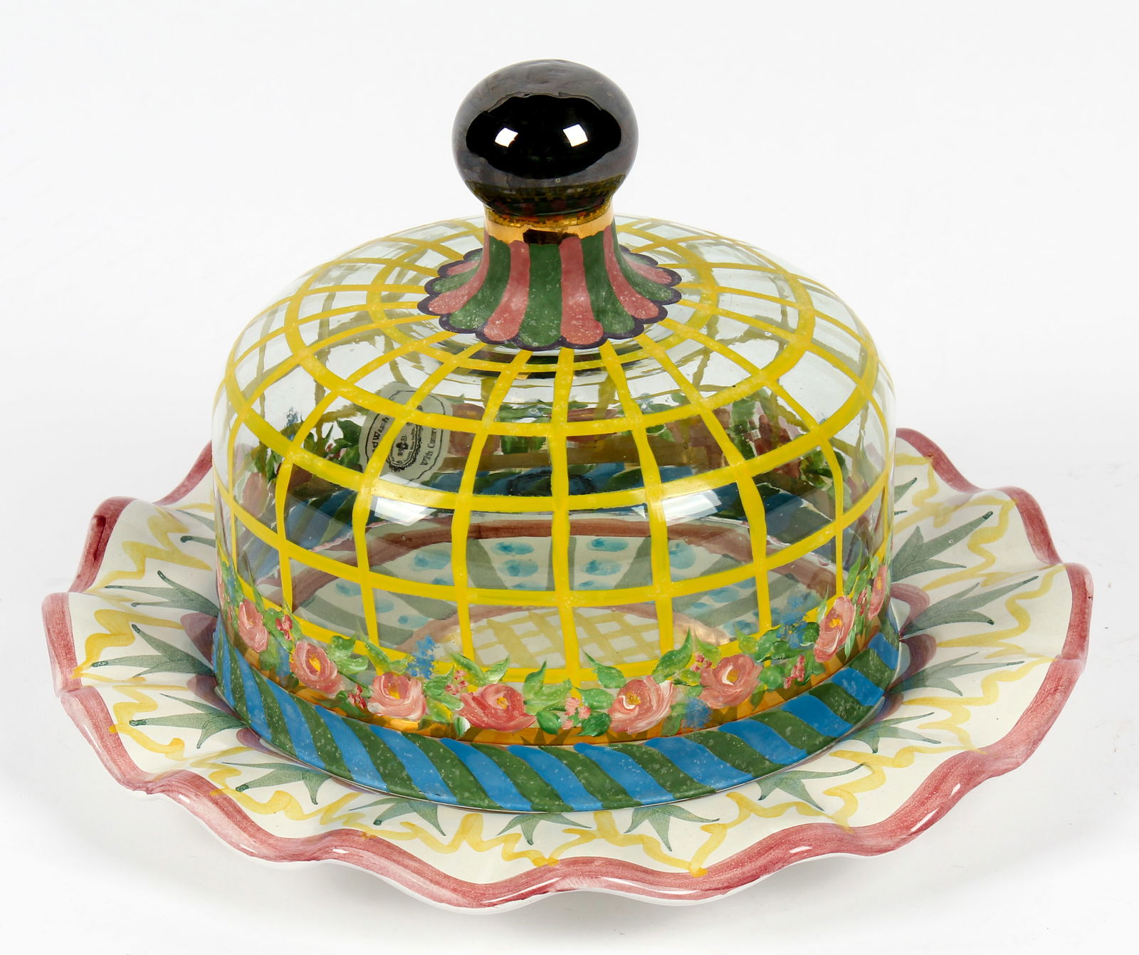 Mackenzie-Childs Lidded Cake Plate 1983 (1 of 3)