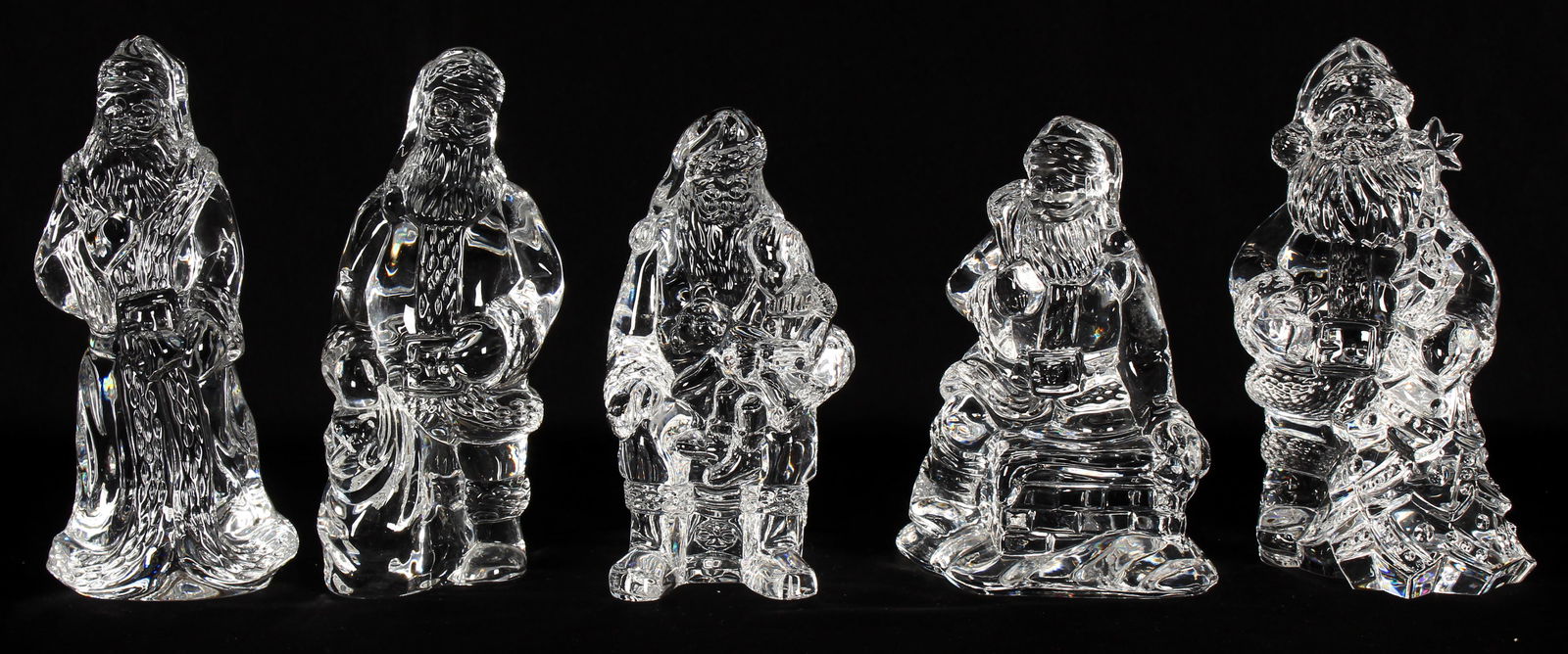 Five Waterford Crystal Glass Limited Edition Santa Claus St. Nicholas Figures (1 of 4)