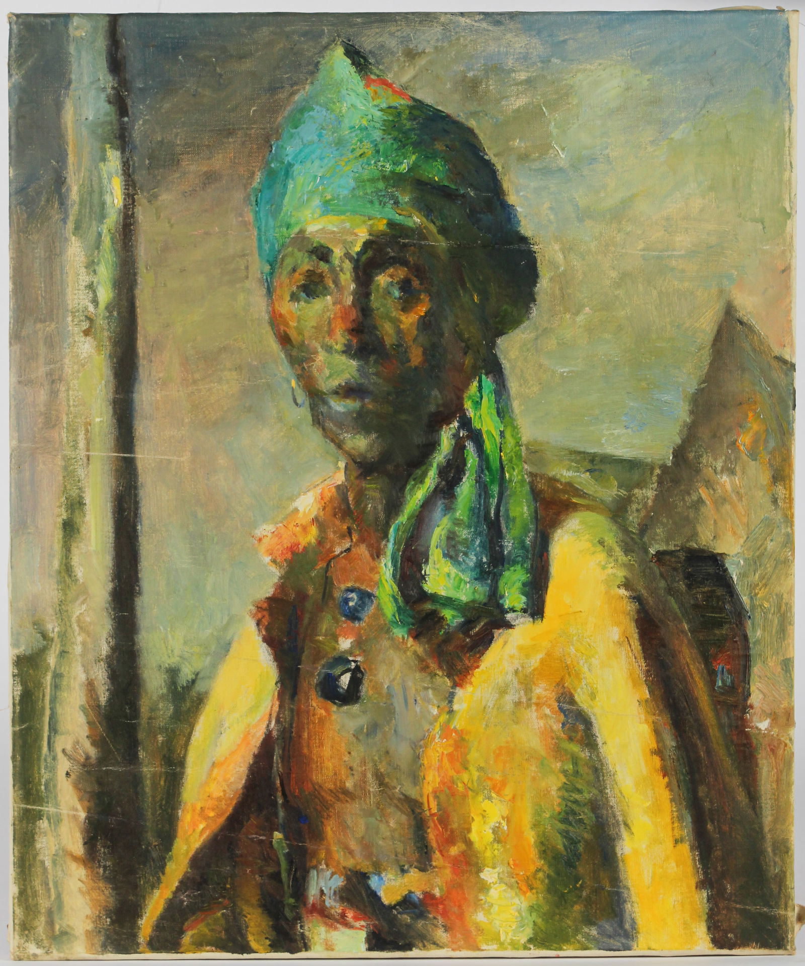 Nancy Sussman Ranson (American, 1905-1993) Oil on Canvas Portrait Study Painting,  African American (1 of 3)