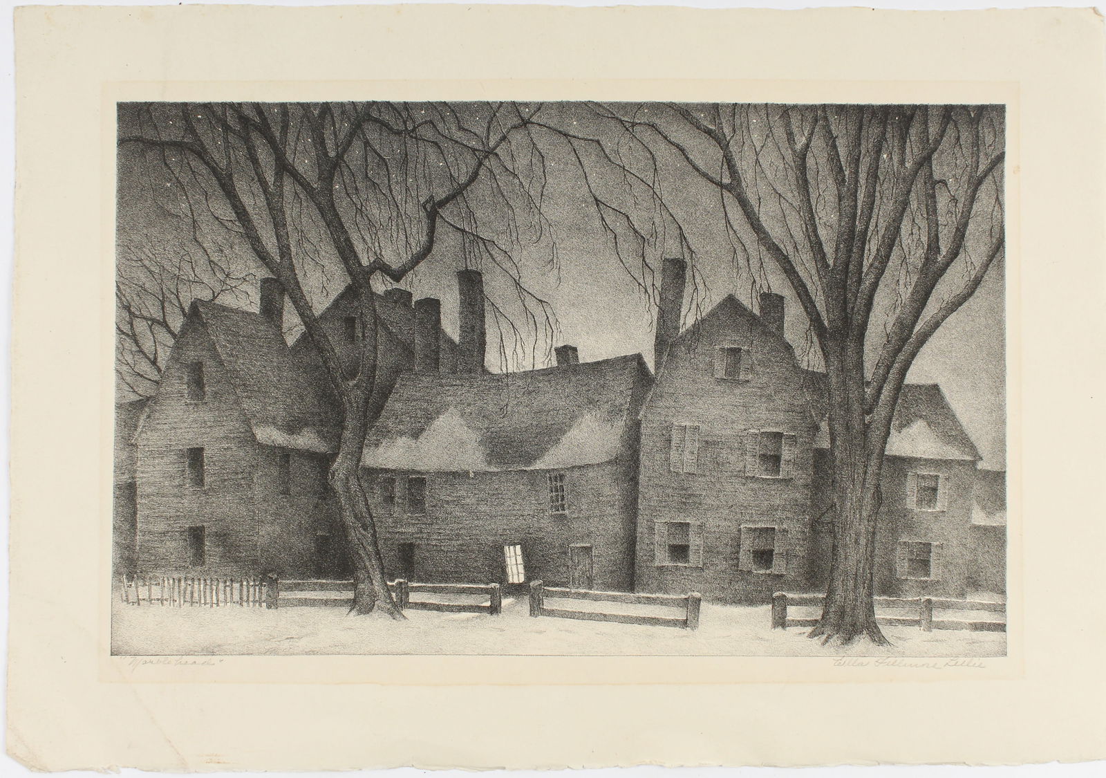 Ella Fillmore Lillie (American, 1884-1972) Marblehead, Signed Lithograph (1 of 5)