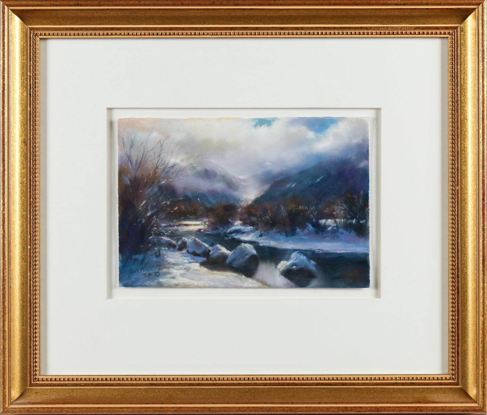 Bruce A. Gomez (American, B. 1957) Pastel, Mountain Scene, Winter (1 of 4)