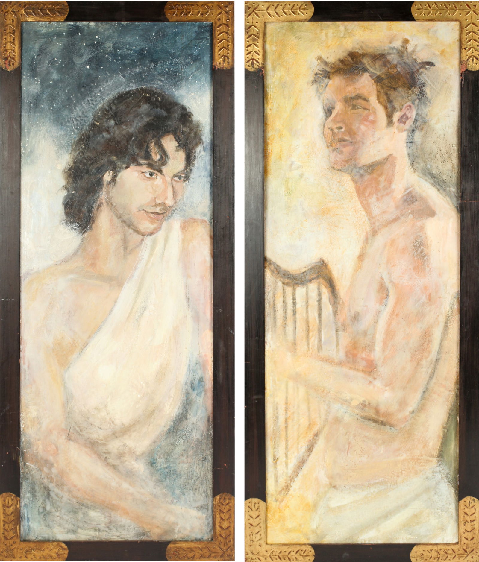 Clarissa Shanahan (American, Contemporary) Two Paintings, Greek Mythology (1 of 11)