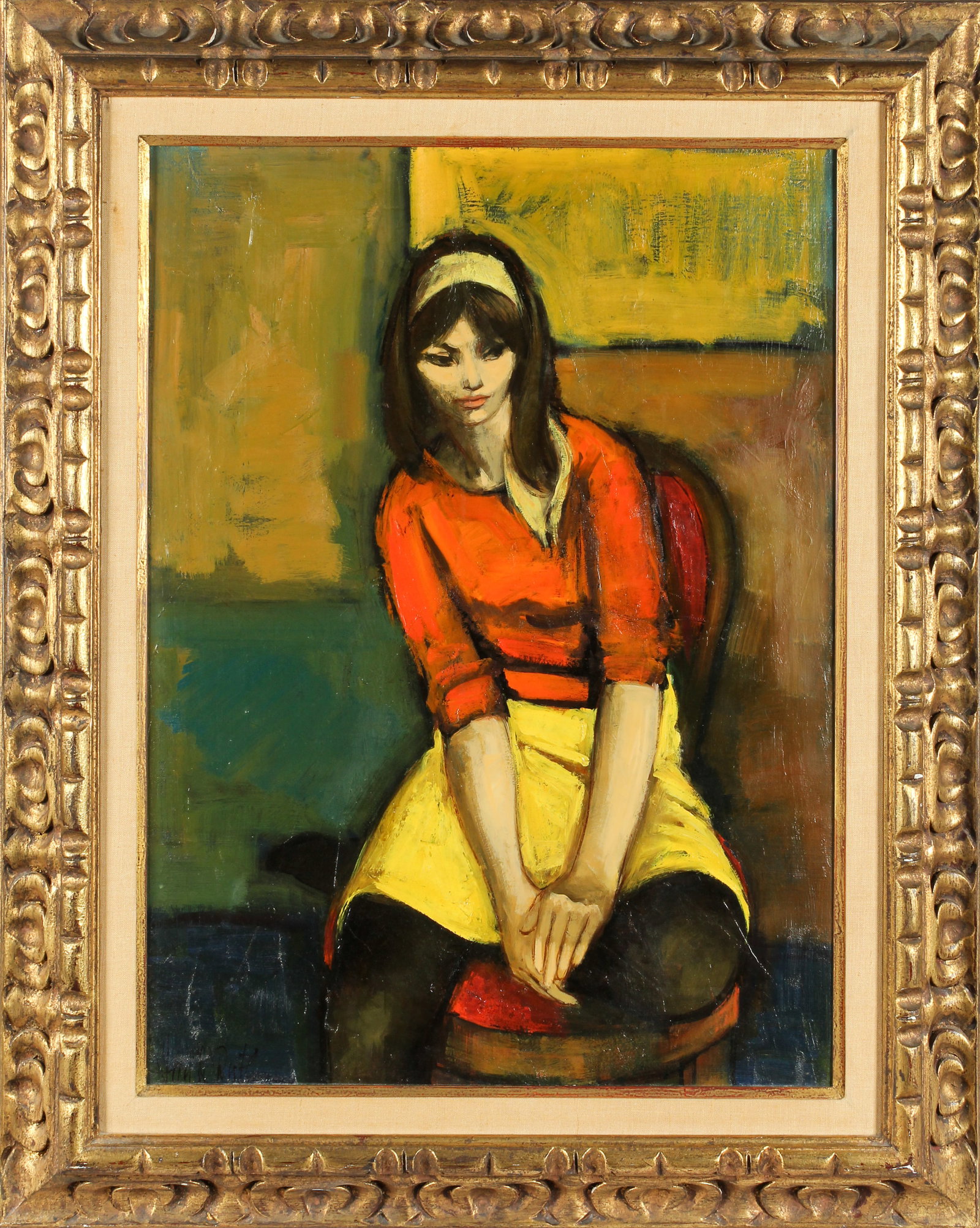 Jan De Ruth (Czech/American 1922-1991) Adolescent, Oil on Canvas Painting (1 of 5)