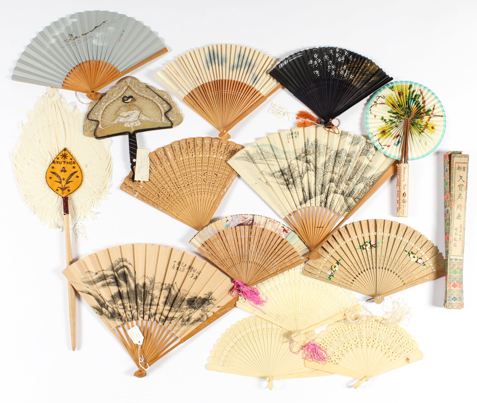 Chinese Republic Period Sandalwood Fans, Asian Fans (1 of 10)