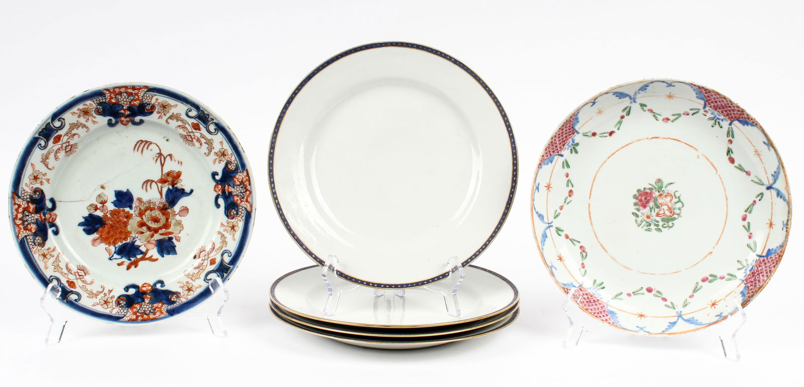 Six 18th Century Chinese Export Porcelain Plates, Qianlong (1 of 5)