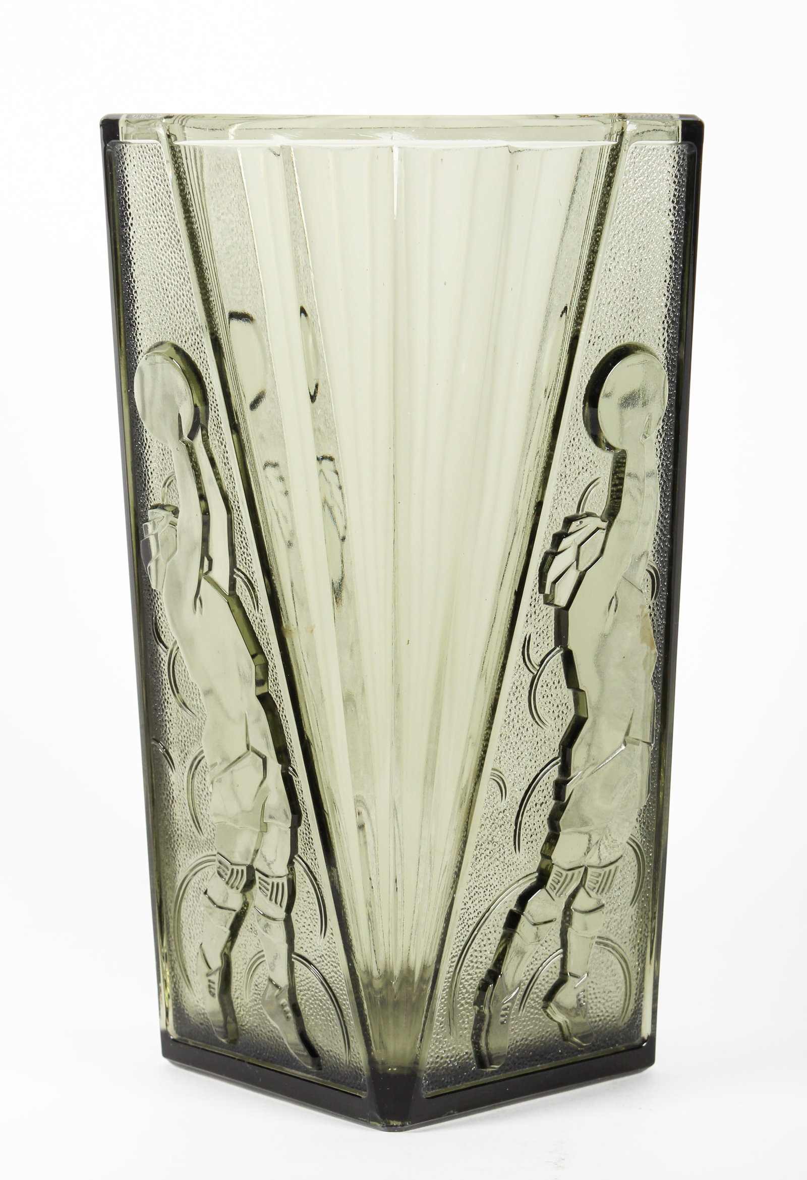 Art Deco Val St. Lambert Glass "Le Basketteur" Basketball Player Vase, Berlin Olympics (1 of 6)