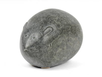 Carved Inuit Soapstone Mouse Sculpture: Description: A large carved Inuit soapstone mouse figure the artist unknown.Type: Sculpture, carvingMaterials: SoapstoneMarkings & Inscriptions: Apparently unsignedDate: Mid to late 20th centuryMaker: