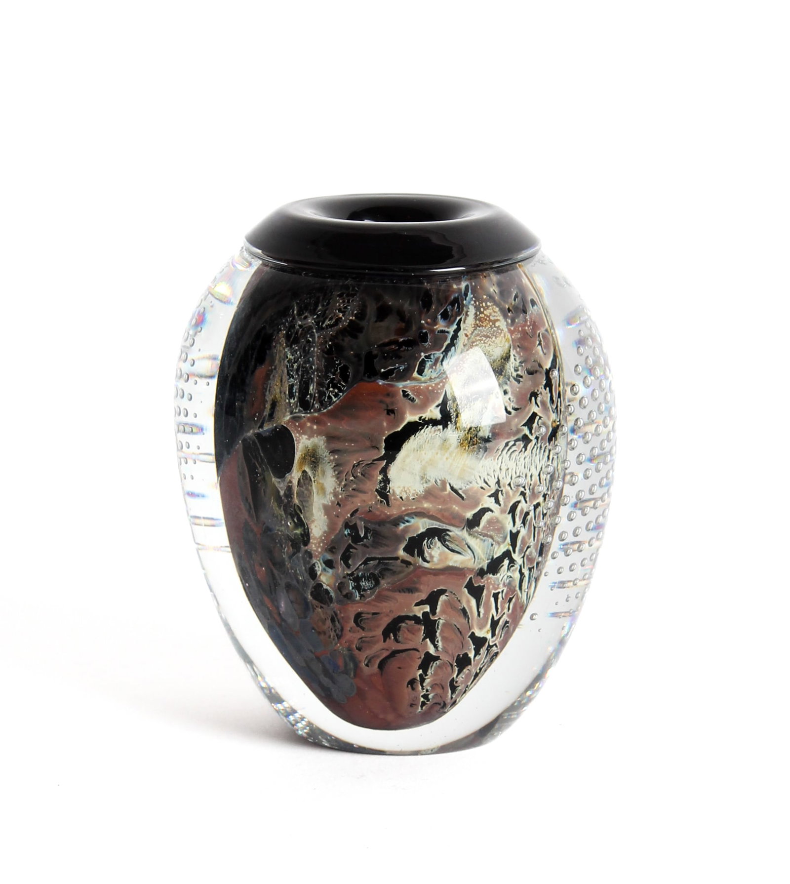 Early Josh Simpson Signed Art Glass Vase, 1985 (1 of 5)