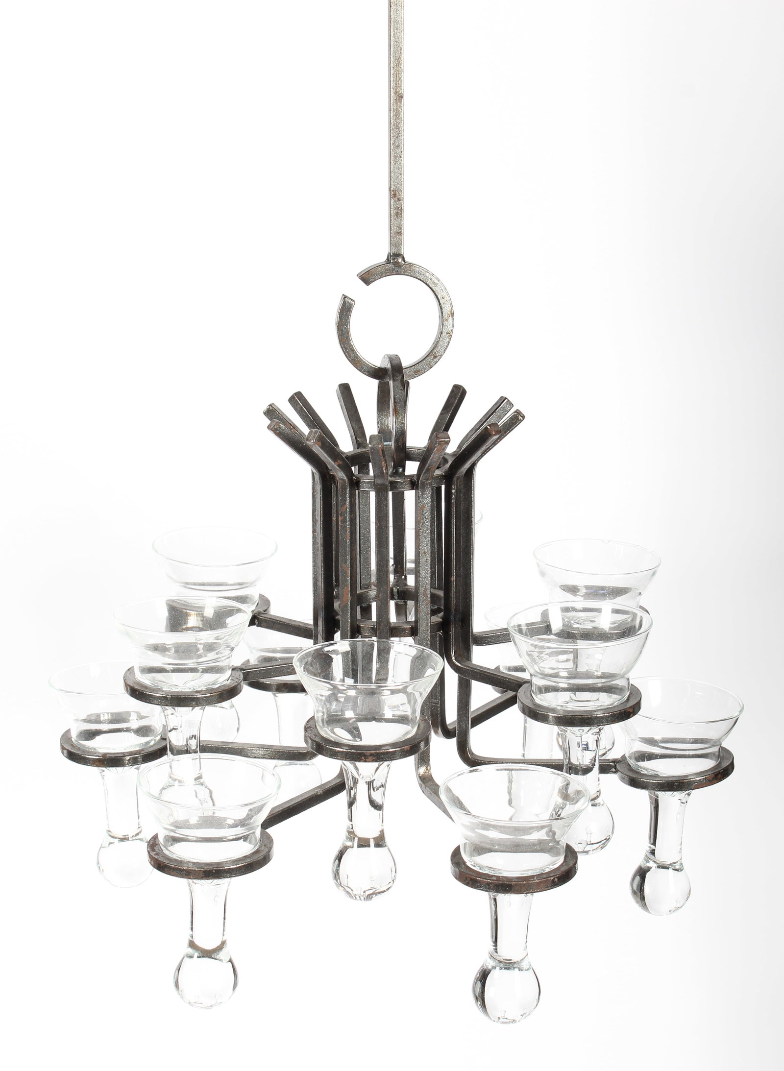 Erik Hoglund Style Modern Wrought Iron Hanging Chandelier Candle Holder (1 of 6)
