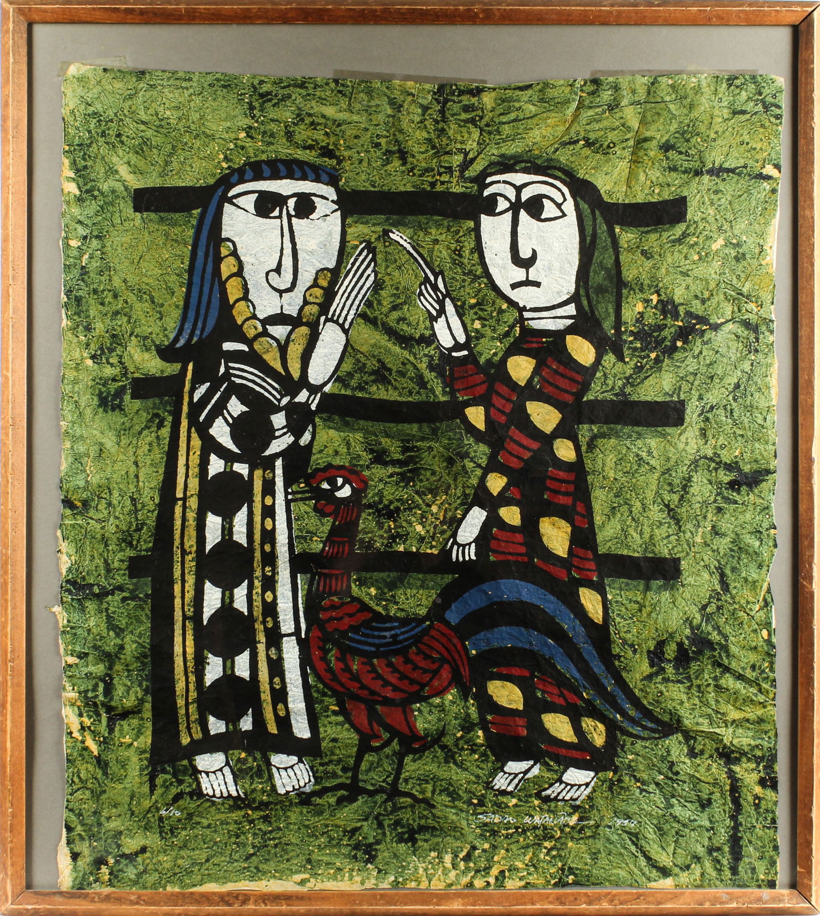 Sadao Watanabe (Japanese, 1913-1996) Peter's Denial, Stencil Print (1 of 5)