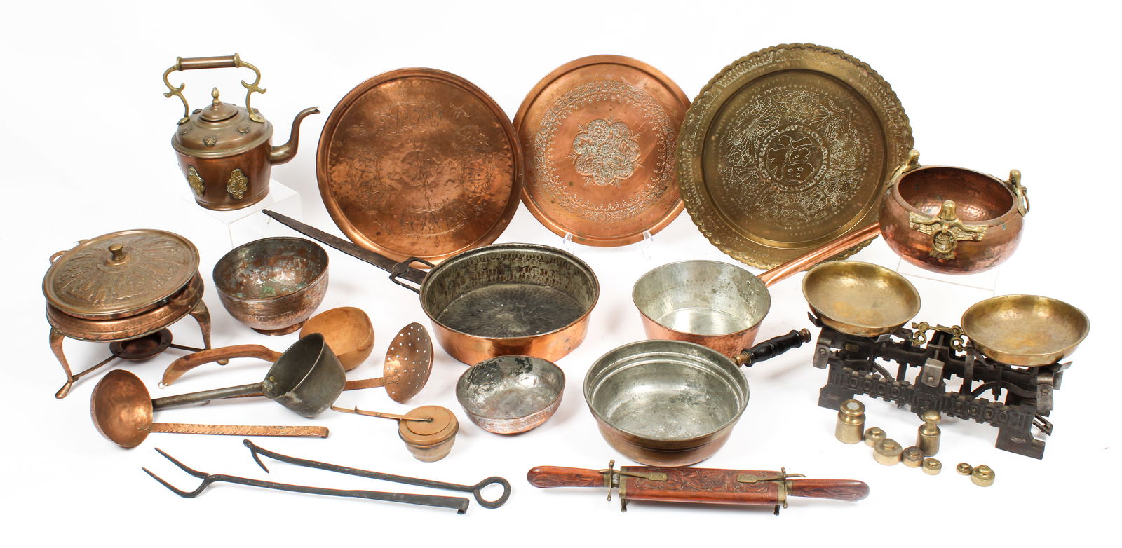 Turkish Copper & Brass Pitcher, Pots, Etc. (1 of 9)