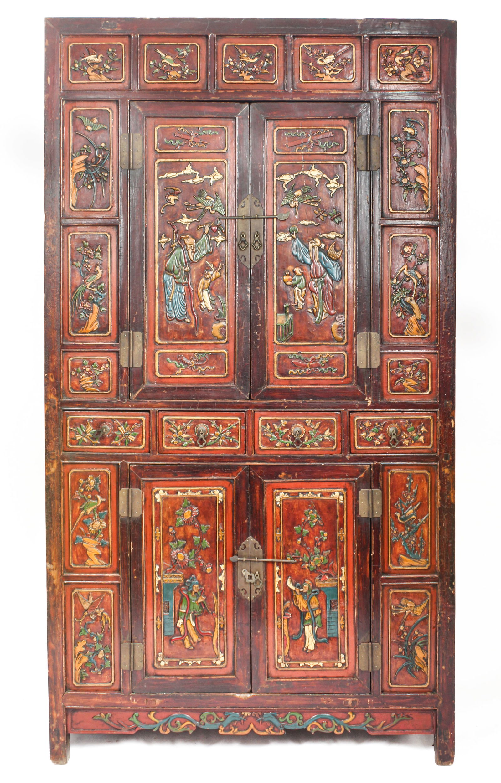 Chinese Carved Lacquered Cabinet, Early 20th Century (1 of 12)