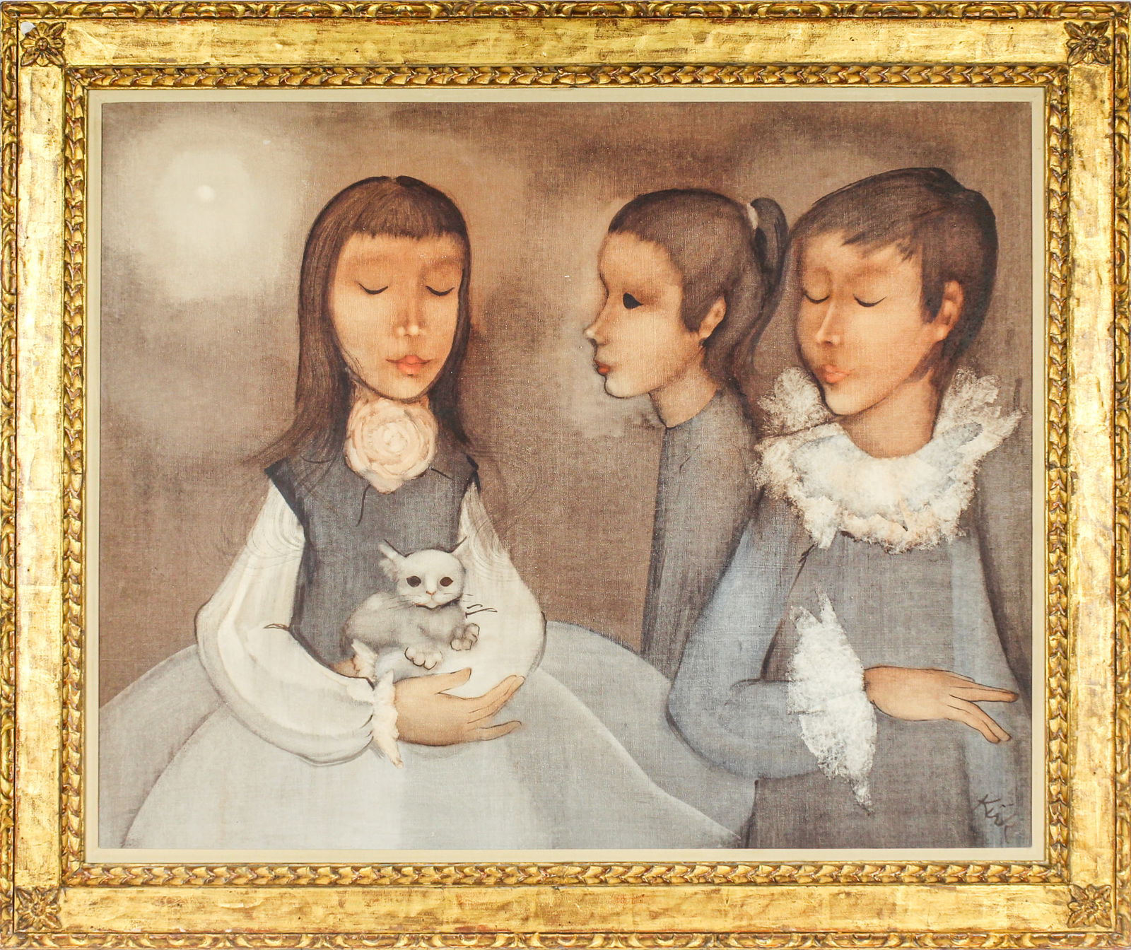 Richard Kirk (American, 20th Century) Children, Oil on Canvas Painting (1 of 5)
