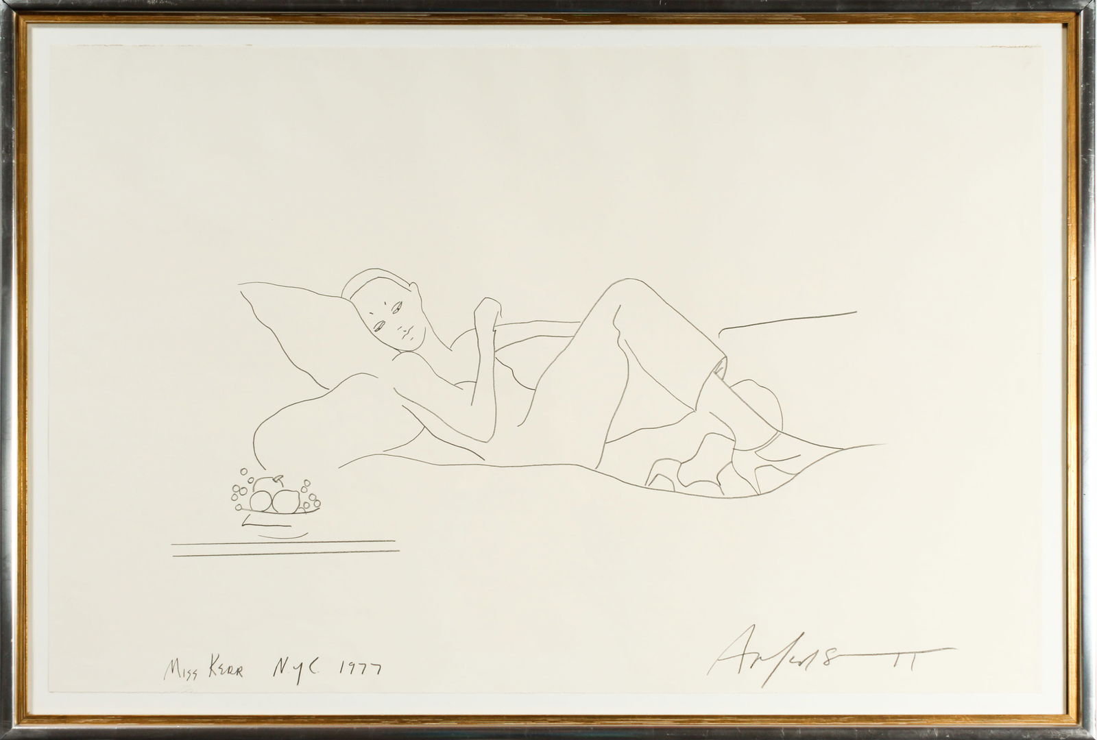 Carl Apfelschnitt (American, 1948 - 1990) Miss Kerr, Signed Drawing, NYC 1977 (1 of 6)