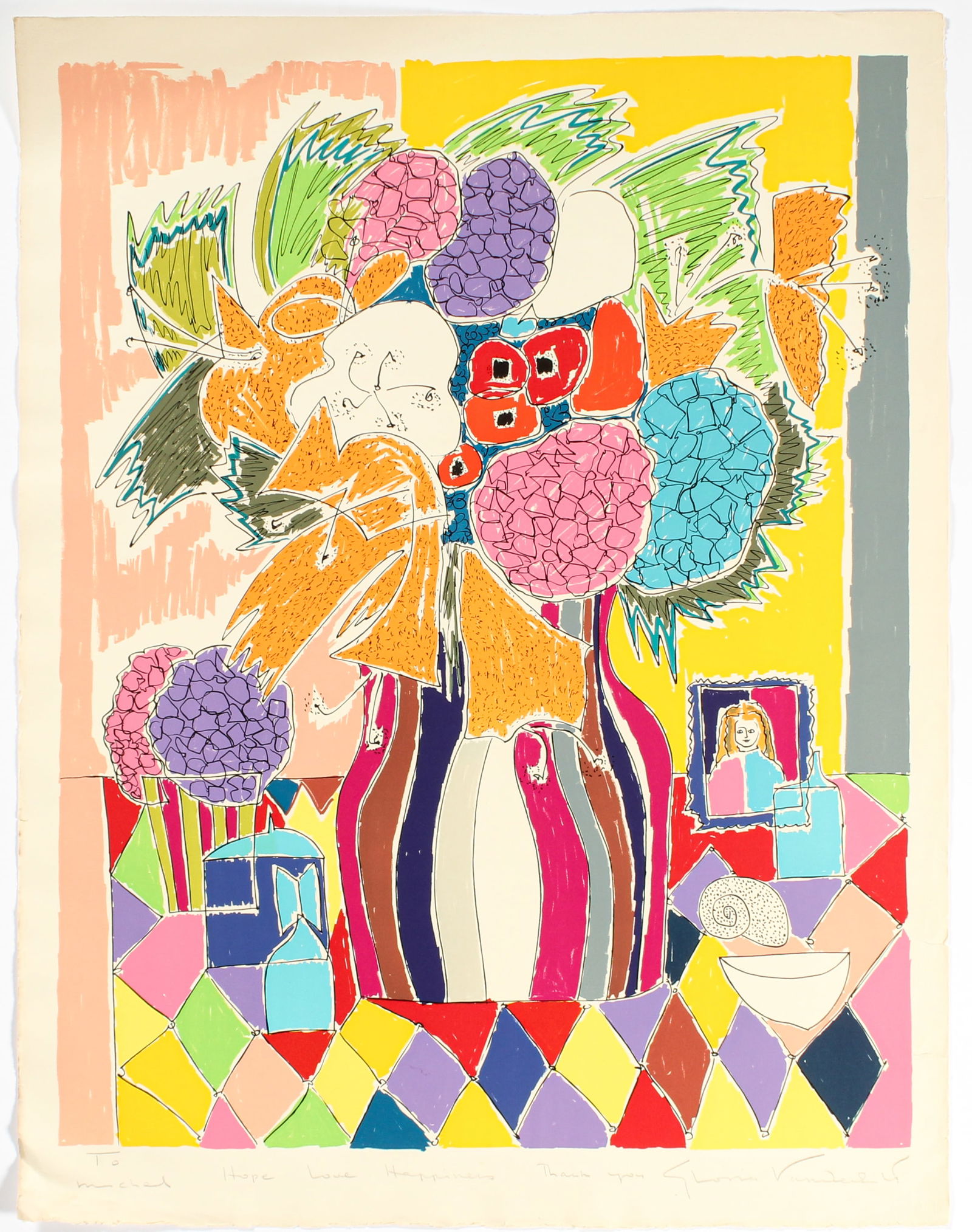 Gloria Vanderbilt (American, 1924-2019) Tiger Lily, Signed Lithograph (1 of 3)