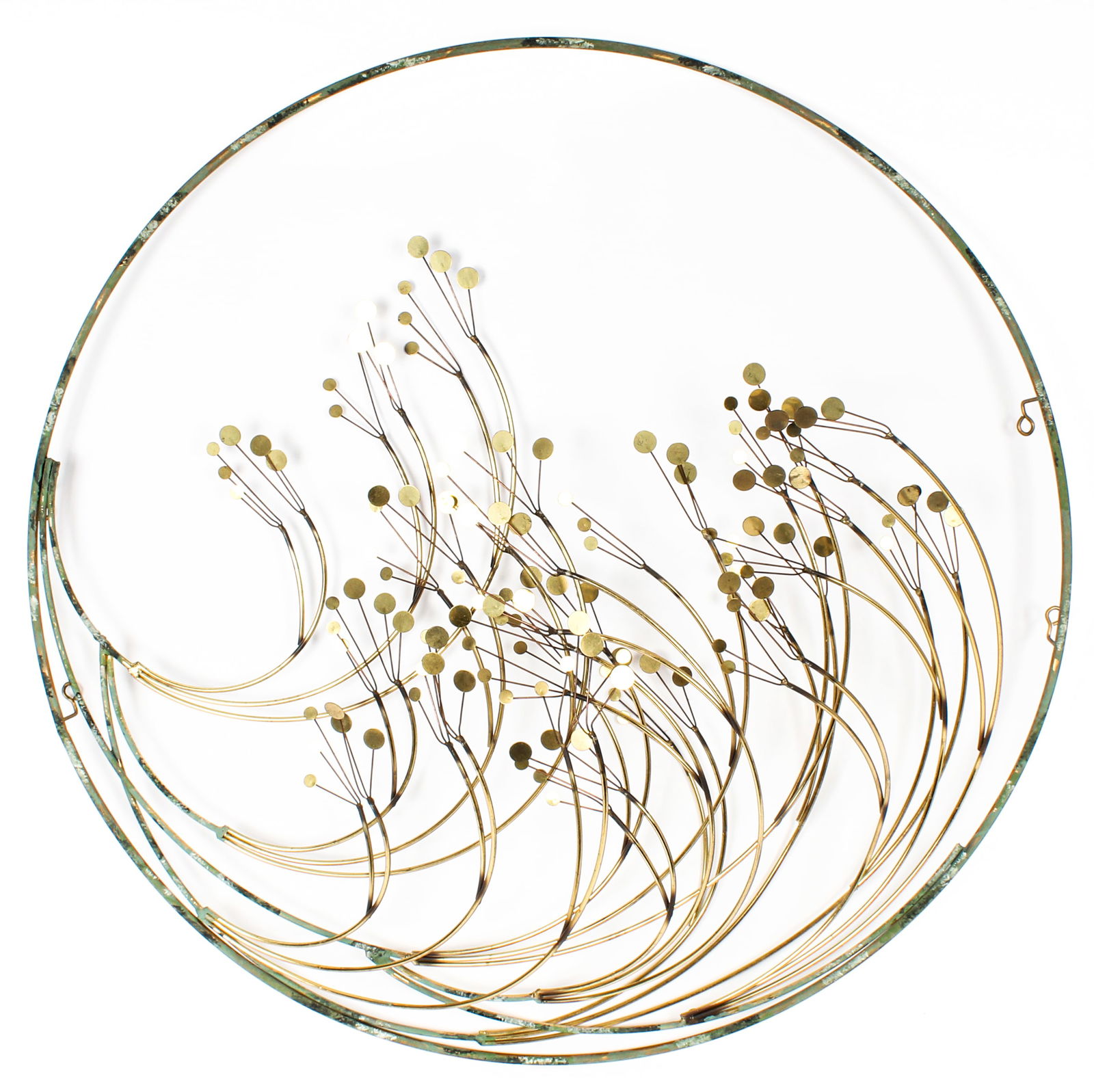 Large Curtis Jere Signed Modernist Metal Windswept Grasses Wall Sculpture Art, 1981 (1 of 4)