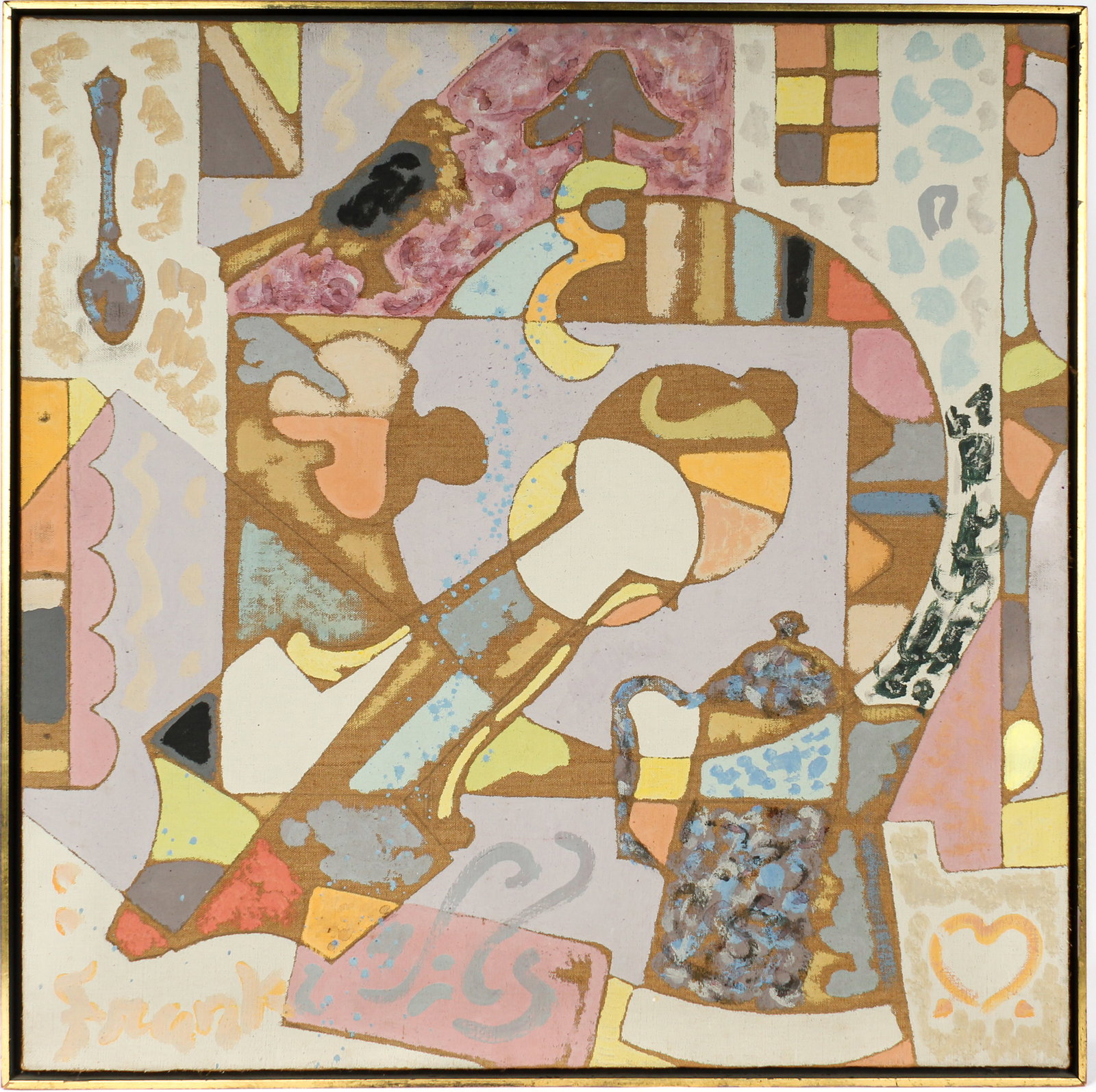 Frank J. Vavricka (American, 20th C.) Abstract Oil on Canvas Painting, Mid Century (1 of 4)