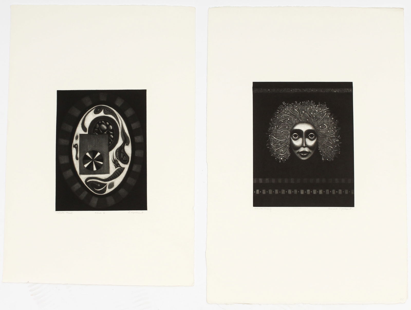 Leonard Marchant (South African, 1929-2000) Two Mezzotints, Medusa, Nidus I (1 of 3)