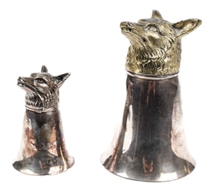 Silver Fox Head Stirrup Cups