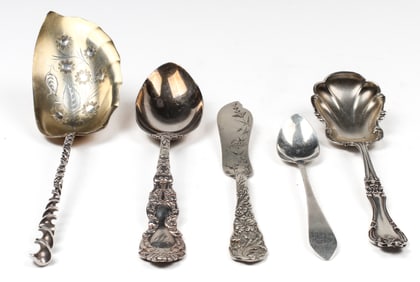 Sterling Silver Serving Spoons And Flatware Incl. Towle Bright Cut