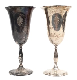 A Pair of Sterling Silver Goblets