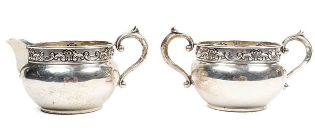 Gorham Strasbourg Sterling Silver Cream & Sugar