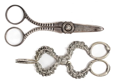 Gorham American Sterling Silver Grape Shears, Silver Sugar Tongs