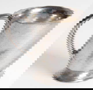 Antique Old Newbury Crafters American Sterling Silver Cup: Description: An early 20th C. hand hammered sterling silver handled cup by Old Newbury Crafters.Type:CupMaterials: Sterling silverMarkings & Inscriptions:Marked 'ONC' and 'Sterling'. Date: Early 20th