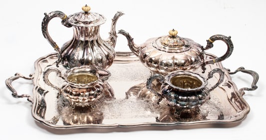 Birks Silverplate Tea & Coffee Set, Regency Plate
