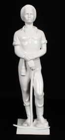 Herend Porcelain Blanc de Chine Figurine, Man With Pickaxe