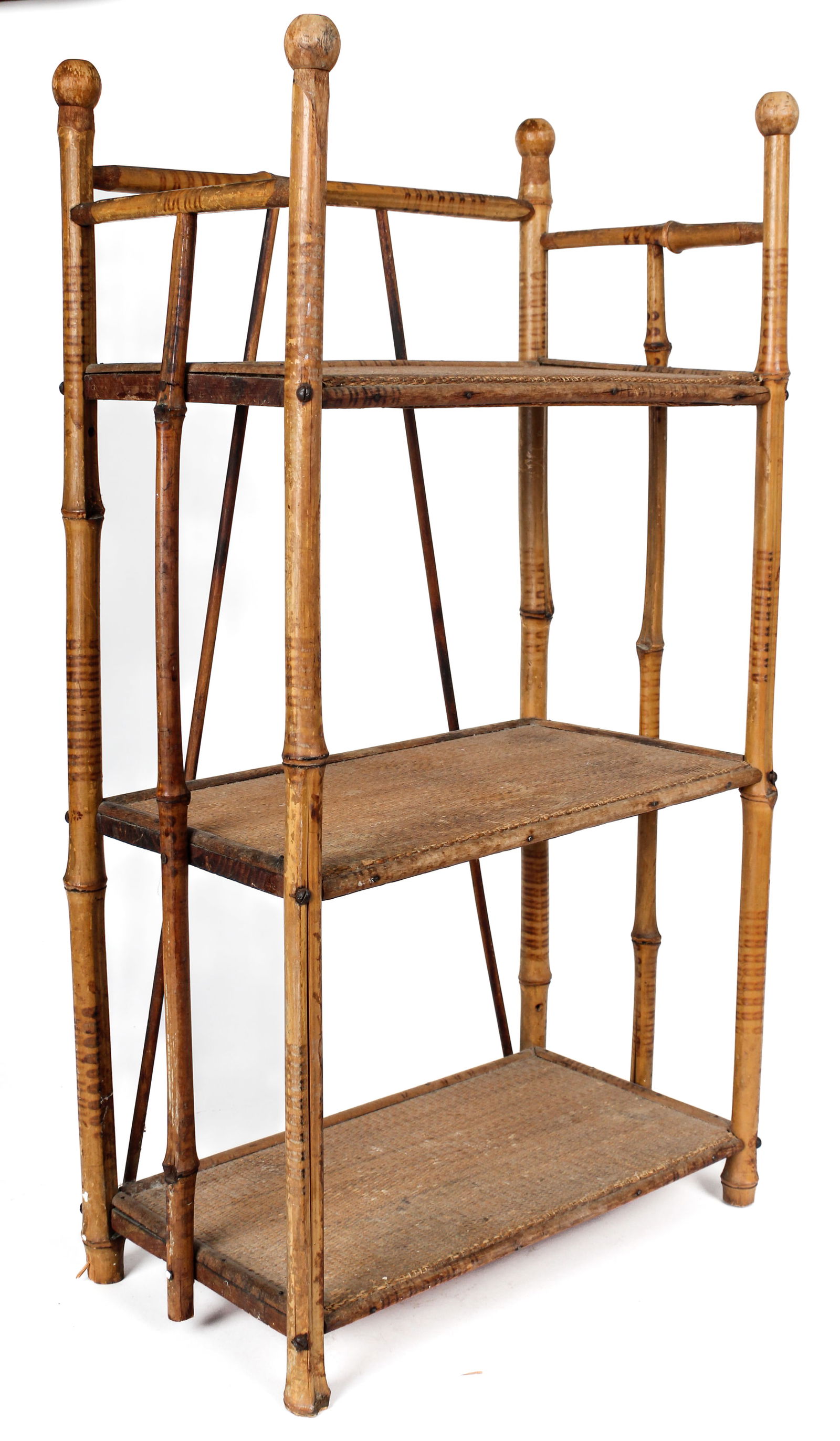 Victorian Torched Bamboo Shelf Stand (1 of 7)