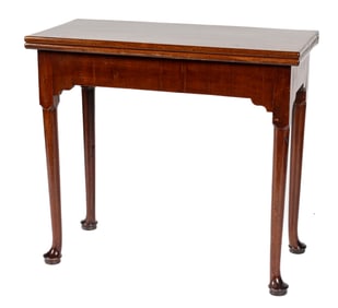 Antique 18th Century English Queen Anne Sabicu Wood Fold Over Game Table