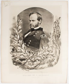 Maj. Gen. William T Sherman 1865 Lithograph, Louis Rosenthal, William Smith Pub.