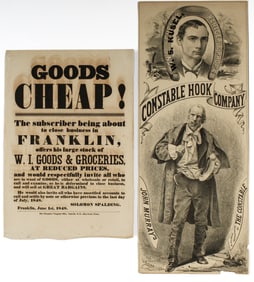American Theater Poster Ca. 1880, 1848 Gorcery Broadside