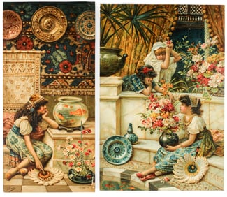 Original Pears Soap Chromolithographs, Flowers of the East and Goldfish