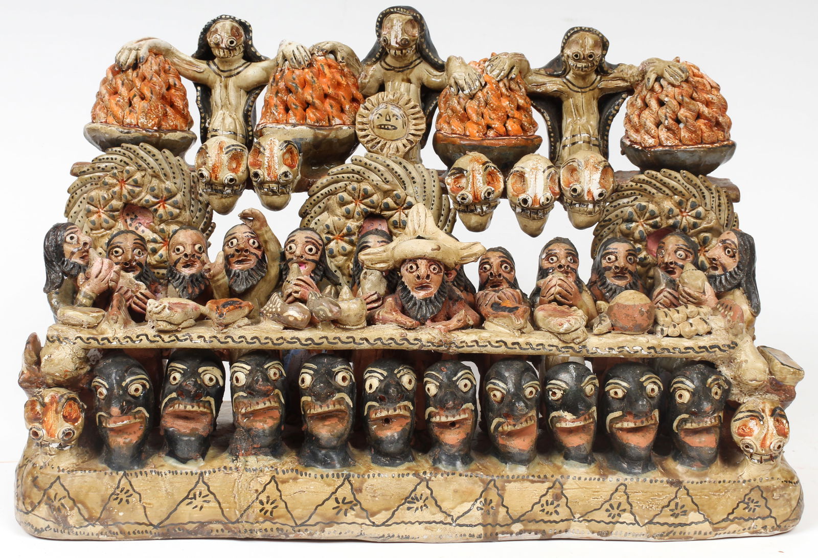 Large Mexican Folk Art Ocumicho Sculpture, The Last Supper, Antonia Martinez Albarez Calleno (1 of 18)