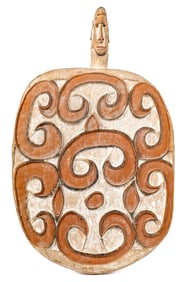 Large Asmat Indonesian Carved Ceremonial Flat Wood Bowl