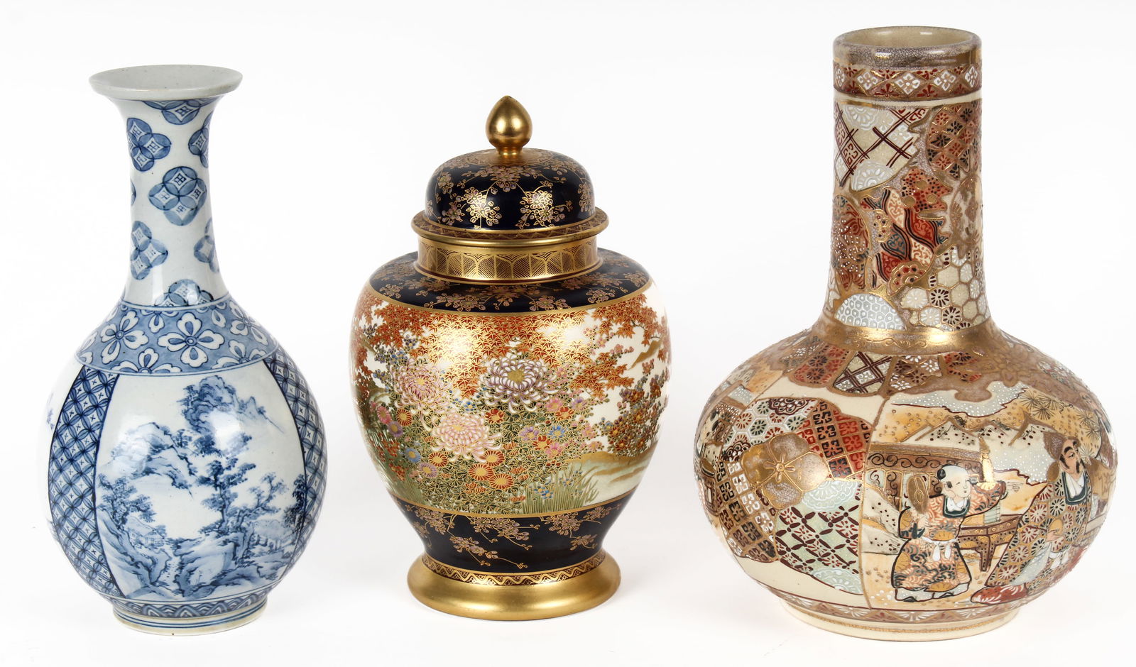Japanese Porcelain & Satsuma Pottery Vases, Jar (1 of 8)