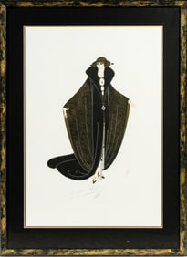 Erte (French, 1892-1990) The Golden Cloak, Signed Serigraph