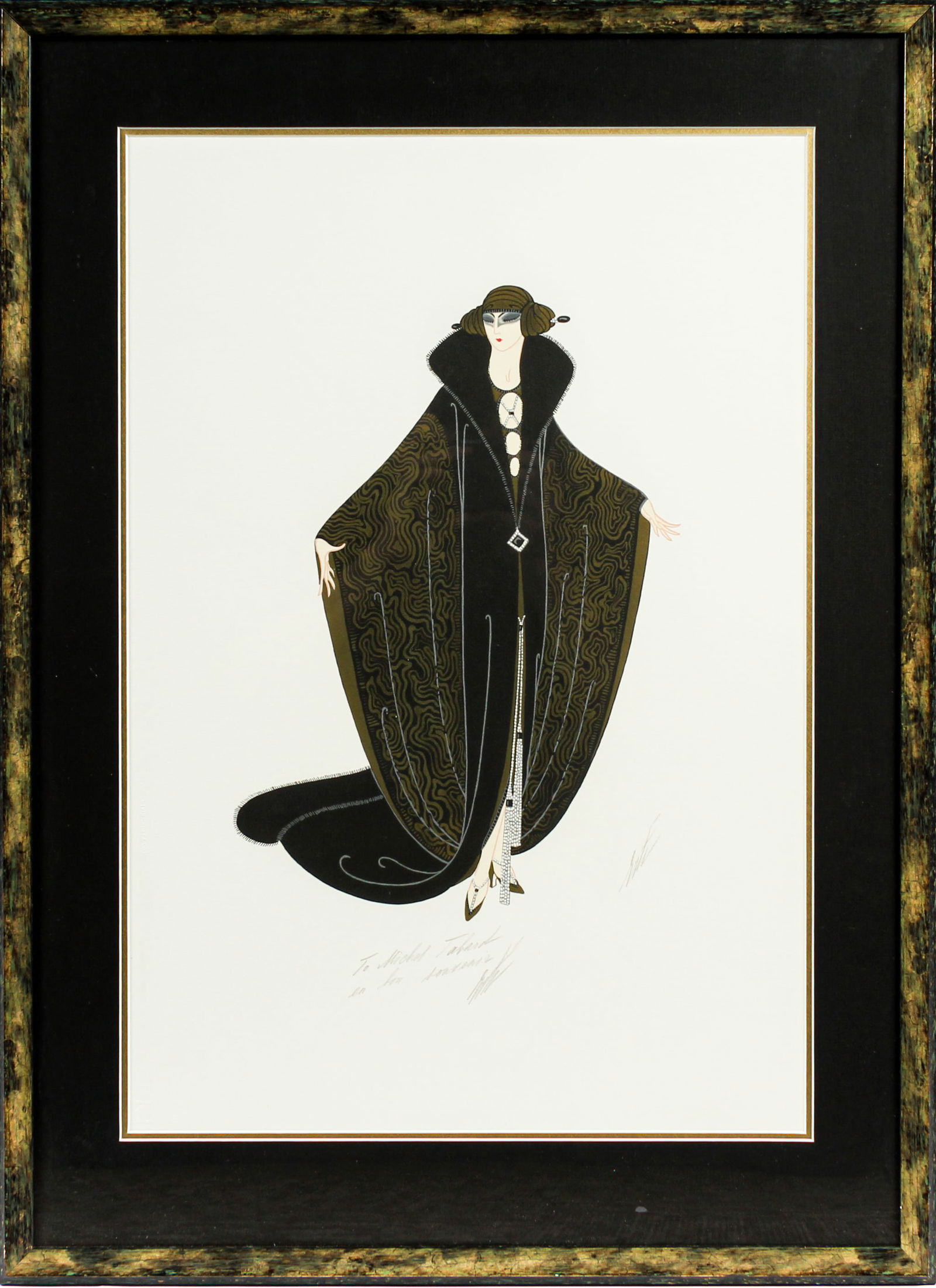 Erte (French, 1892-1990) The Golden Cloak, Signed Serigraph (1 of 4)