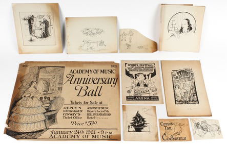 Donohoe Family, Cartoons and Philadelphia Related Illustration Drawings